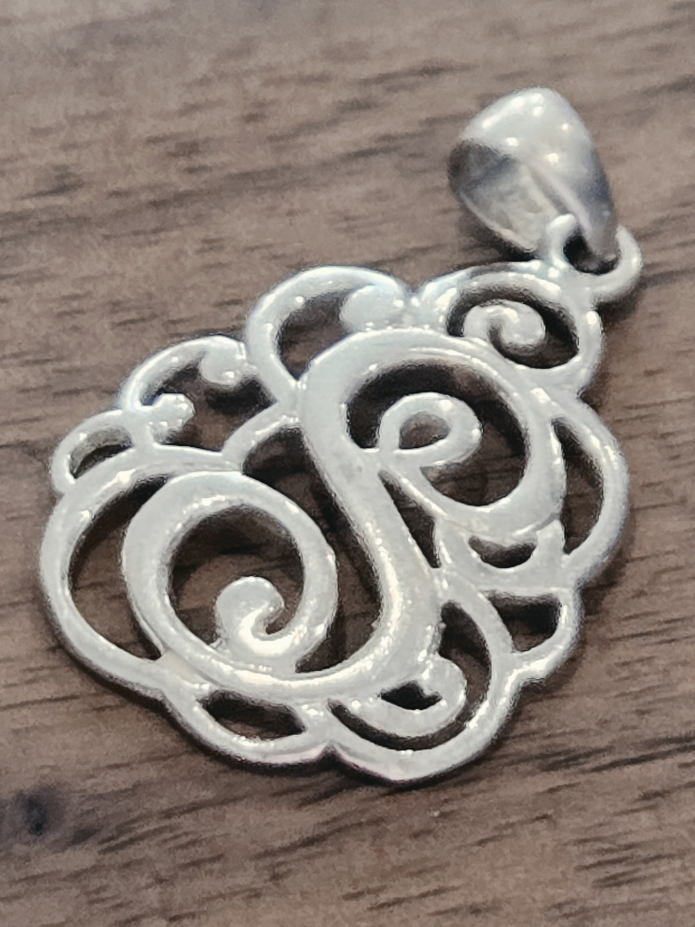 Sterling Silver Swirl Pendant - Silver
